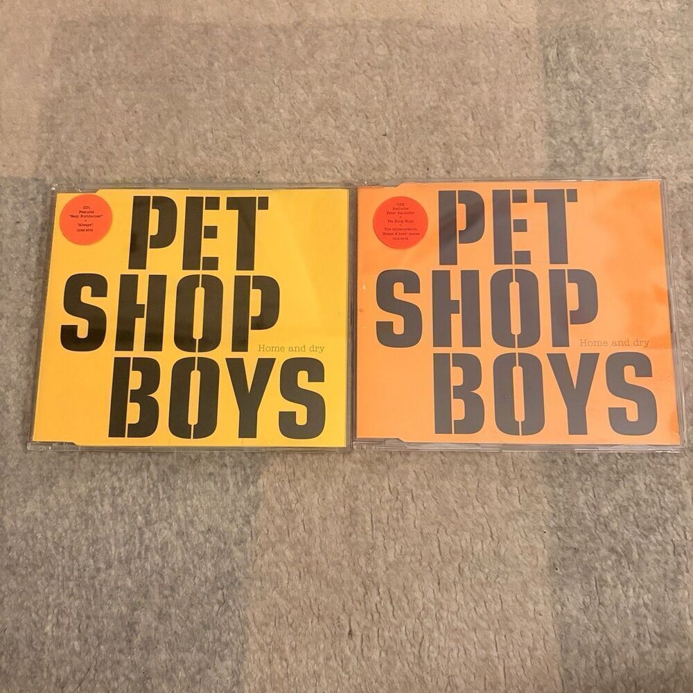 Pet Shop Boys Home And Dry Cd 1 & 2 Lot Singles 2002 England Orange Yellow